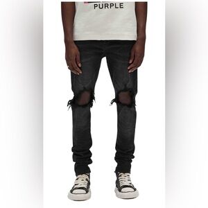 Purple Brand Style NO. P002 Black Distressed Men's Jeans